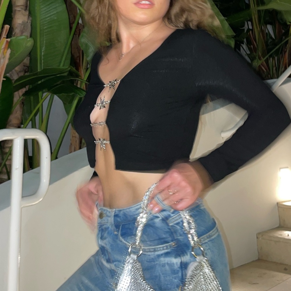 Y2K cutout long sleeve Top butterfly details
